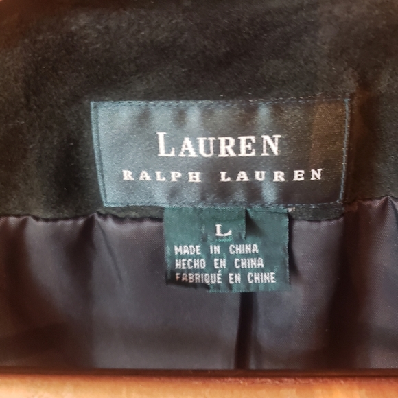 Vtg Lauren Ralph Lauren Green Suede 2 pc Leather Suit Jacket + Pants set - Picture 8 of 16
